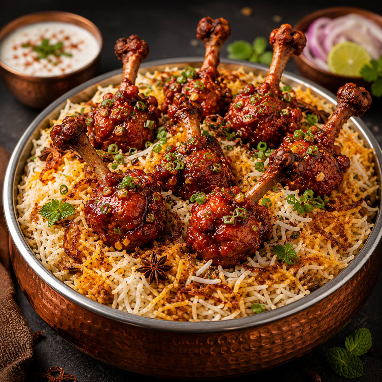 Saffron Hyderabadi Chicken Lollipop Dum Biryani – Biryani Panda Nagpur
