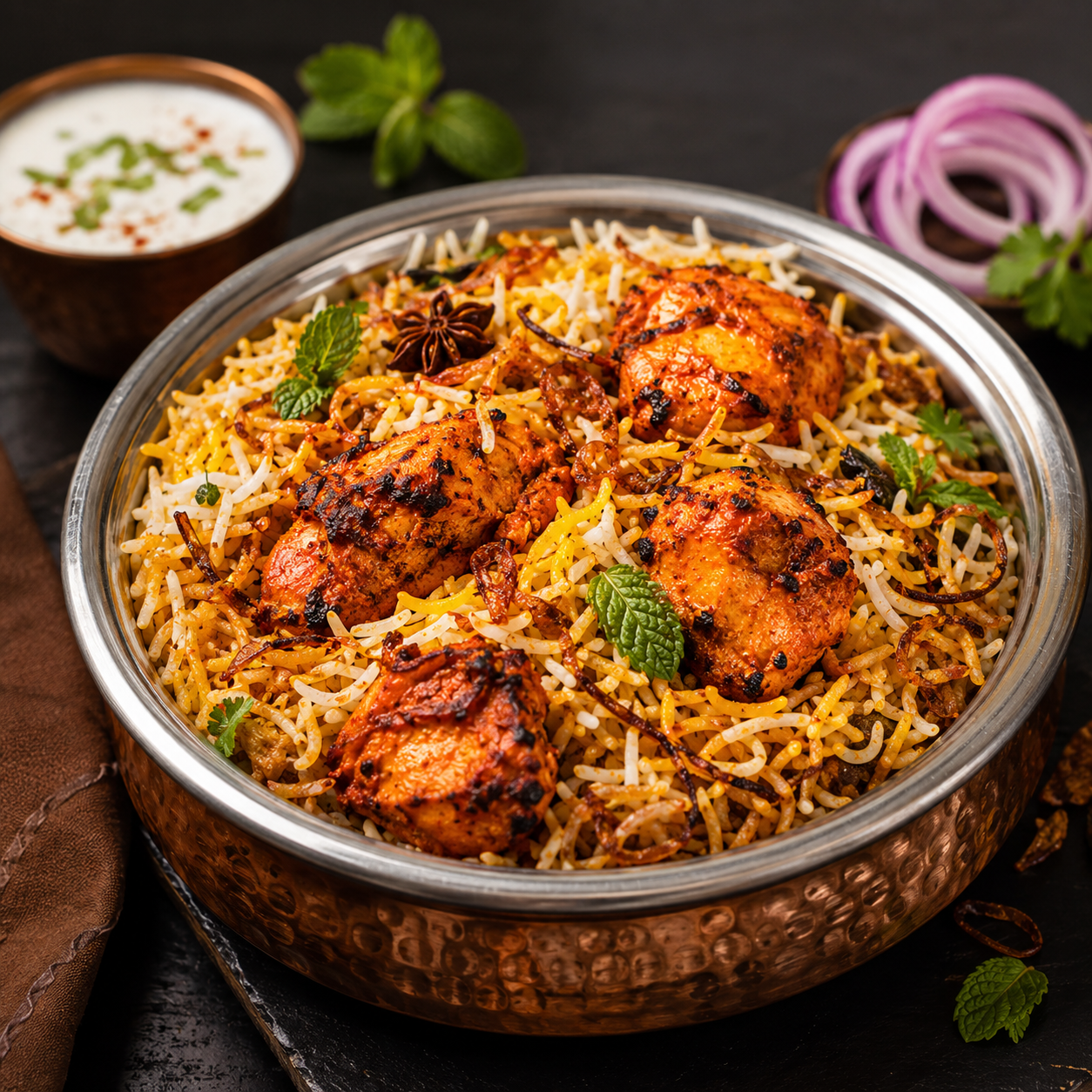 Saffron Hyderabadi Chicken Tikka Dum Biryani – Biryani Panda Nagpur